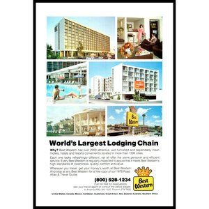 1978 Best Western World's Largest Lodging Chain Vintage Print Ad Different Build